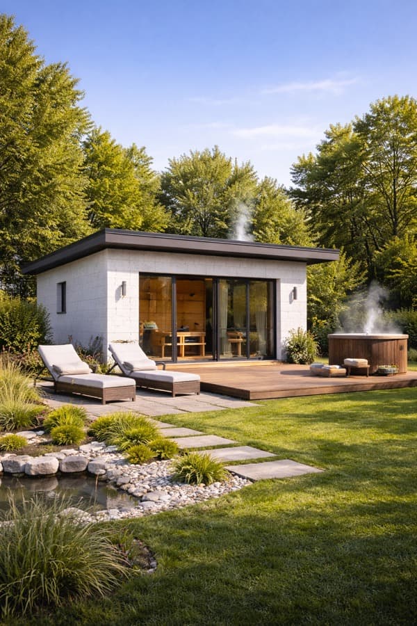 Баня из газобетонных блоков в Уфе